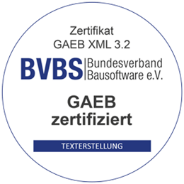 BVBS Zertifikat GAEB XML 3.2 - Texterstellung