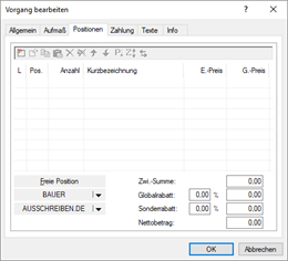 Screenshot aus Software Fakt für Bauhandwerker