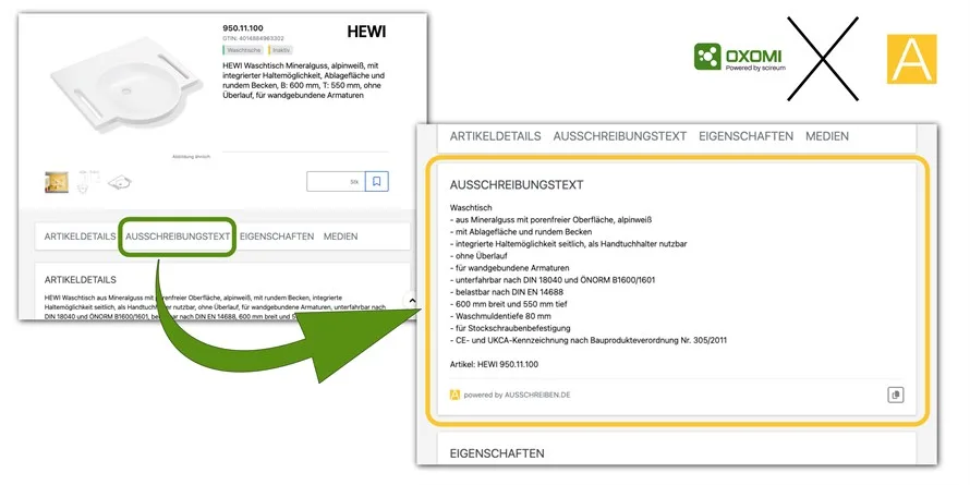 OXOMI und AUSSCHREIBEN.DE - Integration
