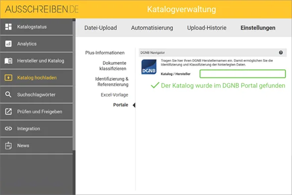 AUSSCHREIBEN & DGNB - Katalogverwaltung